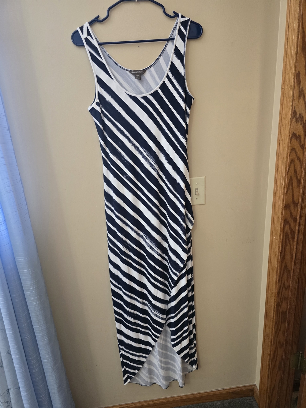 Tommy Bahama Navy and White Striped Sleeveless Maxi Dress